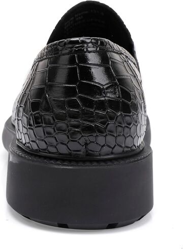 Premium Mens Leather Dress Shoes, Classic Casual Crocodile Printed Business Buckle Dress Slip on Penny Loafer Party Wedding Shoes for Mens in Kuwait