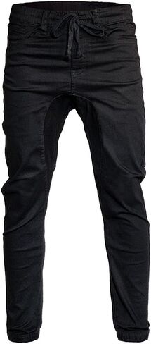 Minimal Clothing Men's Trendy Harem Twill Slim Fit Jogger Pants, Dc-black, X-Large in Saudi Arabia