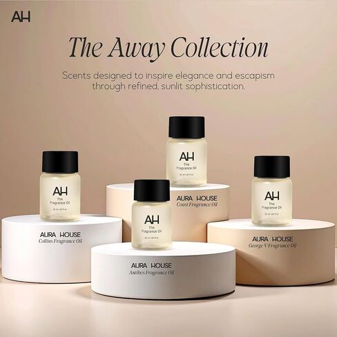 مجموعة Aura House Away - زيوت عطرية مملوءة بالزيوت العطرية (4 × 30 مل) - زيوت موزعة للهواء البارد مستوحاة من الفنادق، متوازنة مسبقًا وسهلة in Kuwait