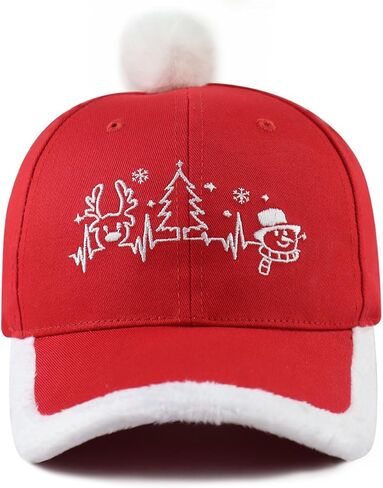 Christmas Santa Hat for Men Women, Funny Adjustable Cotton Embroidered Red Merry Christmas Baseball Cap in Saudi Arabia