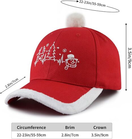 Christmas Santa Hat for Men Women, Funny Adjustable Cotton Embroidered Red Merry Christmas Baseball Cap in Saudi Arabia