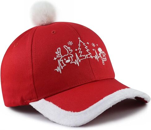 Christmas Santa Hat for Men Women, Funny Adjustable Cotton Embroidered Red Merry Christmas Baseball Cap in Saudi Arabia