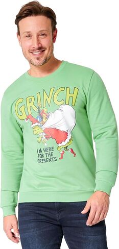 The Grinch Ugly Christmas Sweater Men Teens, Dr Seuss Funny Christmas Sweatshirt, Crew Neck Pullover Top, Gifts for Men in Saudi Arabia