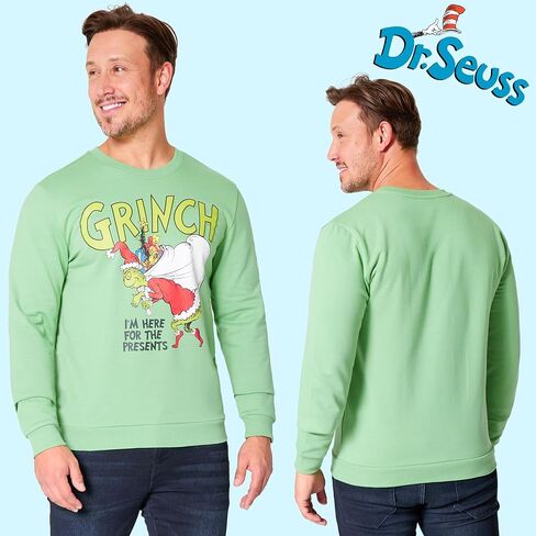 The Grinch Ugly Christmas Sweater Men Teens, Dr Seuss Funny Christmas Sweatshirt, Crew Neck Pullover Top, Gifts for Men in Saudi Arabia