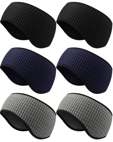 6 Pcs Winter Ear Muffs Warmer for Women Men Fleece Earmuffs Running Headband Ear Covers Warmers Cold Weather(Black, Grey, Navy Blue) in Saudi Arabia
