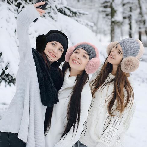 4 Pack Winter Earmuffs for Women Adjustable Faux Fur Warm Earmuffs Foldable Ear Warmers For Cold Weather Soft Fluffy Ear Covers For Women Outdoor in Saudi Arabia