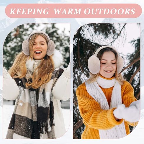 4 Pack Winter Earmuffs for Women Adjustable Faux Fur Warm Earmuffs Foldable Ear Warmers For Cold Weather Soft Fluffy Ear Covers For Women Outdoor in Saudi Arabia