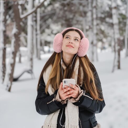 4 Pack Winter Earmuffs for Women Adjustable Faux Fur Warm Earmuffs Foldable Ear Warmers For Cold Weather Soft Fluffy Ear Covers For Women Outdoor in Saudi Arabia