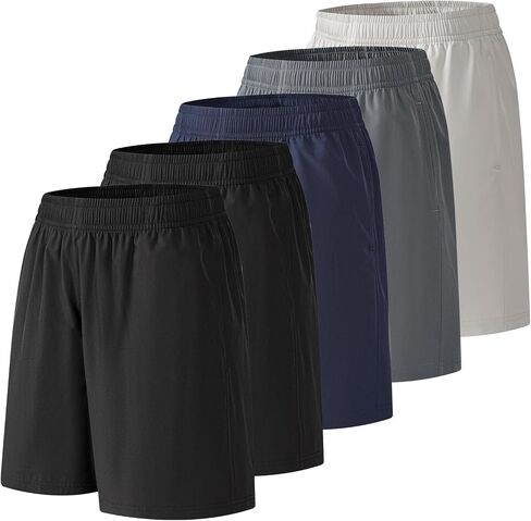Men's Workout Shorts 5 Pack, Quick Dry Athletic Gym Shorts with Pockets for Running Basketball Fitness in Saudi Arabia
