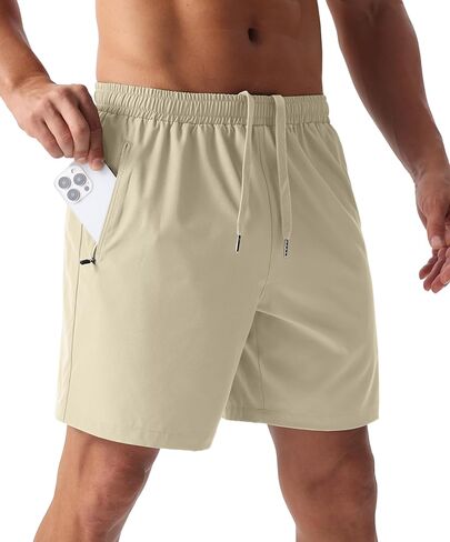 Sailwind Men’s Athletic Running Shorts 7" Quick Dry Lightweight Workout Gym Shorts with Zipper Pockets for Basketball Hiking in Saudi Arabia