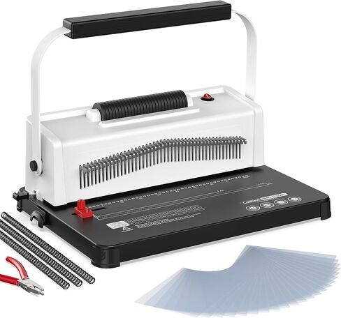 Spiral Coil Binding Machine, Homeschool Manual 46 Hole Puncher Spiral Binder with Electric Coil Inserter, Professional & Customizable Binding for Book Press, Paper, Binder Book, Gray in Kuwait