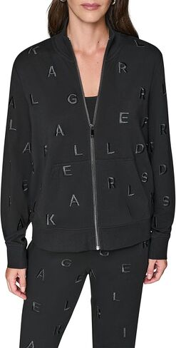 KARL LAGERFELD womens Long Sleeve Athleisure Printed Zip Up Jacket in Saudi Arabia