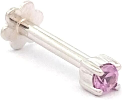 Demira Jewels 2.0MM Semi-Precious Stone Studded Nosepin in 14K Gold and 8MM Internally Threaded Screwback. in Saudi Arabia