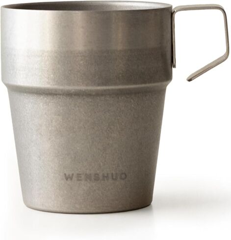 WENSHUO Outdoor Cup,Small Camping Mug,Vintage Stainless Steel,10.14 fl oz (300 ml) in Kuwait