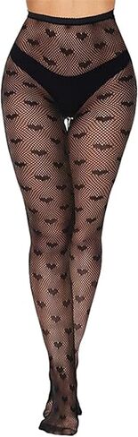 Buauty Fishnet Tights Patterned Fish Net Stockings Floral High Waist Pantyhose Black Lace Thigh High Stocking Party Halloween in Saudi Arabia