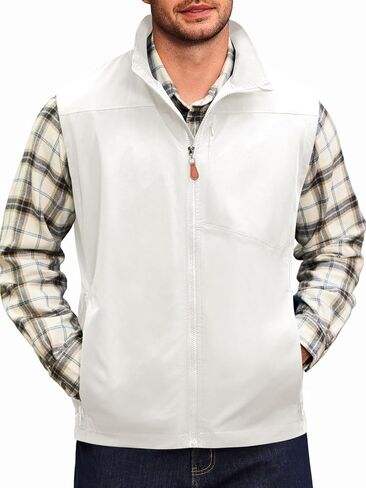 Yousify Mens Waterproof Softshell Vest Full Zip Sleeveless Jacket Lightweight Fleece Outerwear for Cycling Hiking Outdoor in Saudi Arabia