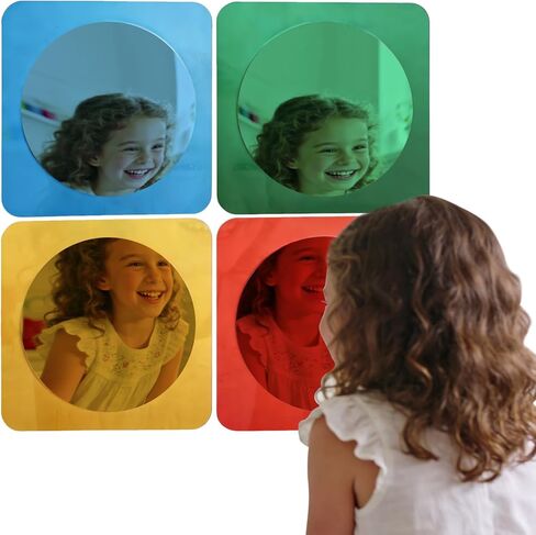 4 قطع مرآة حائط حسية، مرآة فقاعات أكريليك لتزيين جدار عيد الميلاد للغرفة الحسية أو فصل العلوم، تحفيز بصري عن طريق اللمس وإلهام الفضول in Kuwait