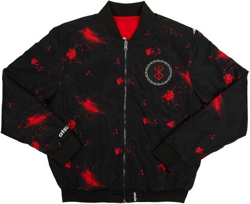 Bioworld Berserk Brand Of Sacrifice Men's Red Long Sleeve Reversible Bomber Jacket in Saudi Arabia