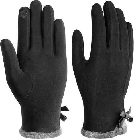 Vagasi Winter Gloves for Women, Touch Screen Cold Weather Thermal Warm Windproof Gloves, Soft Thick Fleece Lining Glove in Saudi Arabia