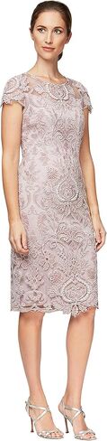 Alex Evenings Womens Short Knee Length Floral Embroidered Cocktail Sheath, Wedding Guest Dress, (Petite and Regular Sizes) in Saudi Arabia