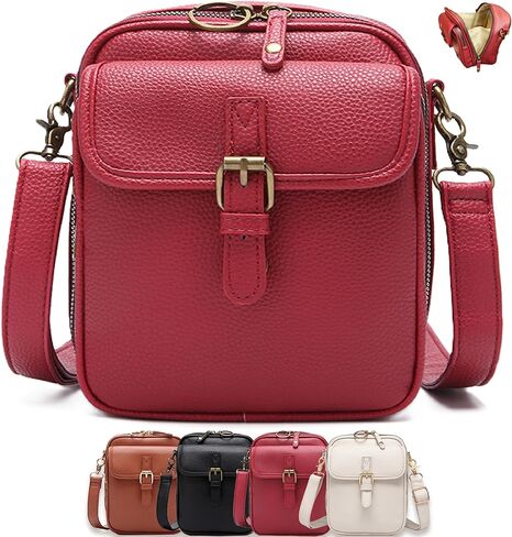 Crossbody Bags for Women Anti Theft, Vintage Faux Leather Travel Purses Small Shoulder Sling Messenger Bag, Large Capacity in Saudi Arabia