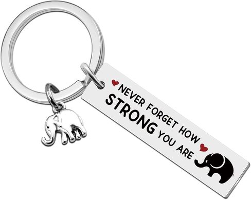 Elephant Keychain Elephant Gifts for Women Meaningful Gifts for Sister Friend on Birthday Christmas Elephants Encouragement Gift for Family Positive Uplifting Keyrings - You are Strong in Saudi Arabia
