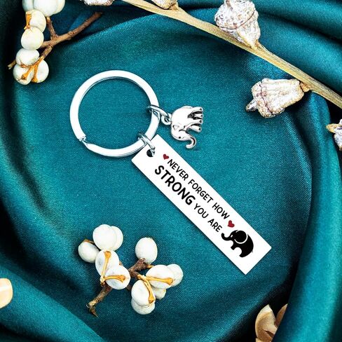 Elephant Keychain Elephant Gifts for Women Meaningful Gifts for Sister Friend on Birthday Christmas Elephants Encouragement Gift for Family Positive Uplifting Keyrings - You are Strong in Saudi Arabia