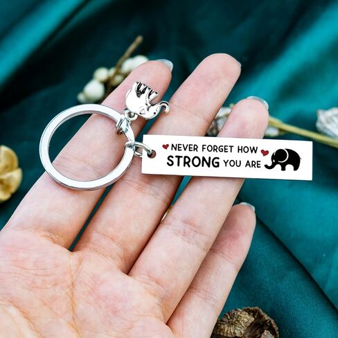 Elephant Keychain Elephant Gifts for Women Meaningful Gifts for Sister Friend on Birthday Christmas Elephants Encouragement Gift for Family Positive Uplifting Keyrings - You are Strong in Saudi Arabia