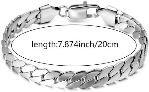Cuban Link Chain,Sparkly Silver Bracelet,Hip Hop Diamond Link Bracelets for Men Women in Saudi Arabia