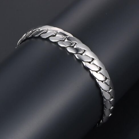 Cuban Link Chain,Sparkly Silver Bracelet,Hip Hop Diamond Link Bracelets for Men Women in Saudi Arabia