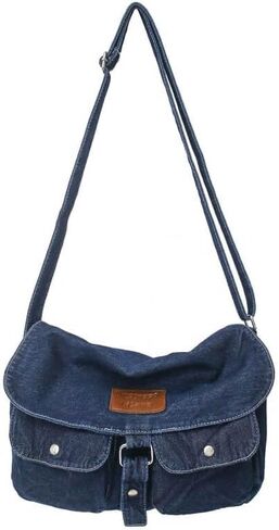 Denim Messenger Shoulder Bag, Blue Jean Hobo Tote Bag,Retro Denim Large Crossbody Bag Purse For Women Men 2024 in Saudi Arabia