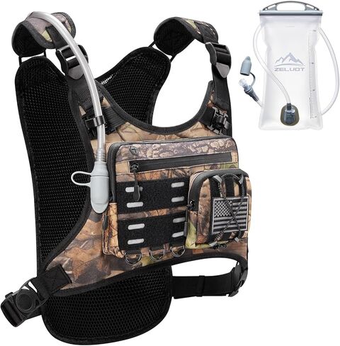 Running Vest with 2L Water Bladder, USA Original Patent, Lightweight Adjustable Chest Pack with Pistol Holster, Reflective Running Hydration Vest for Women Men for Hiking Marathon in Kuwait