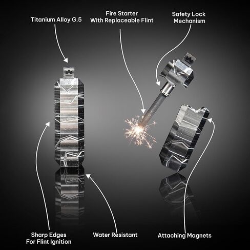 Mjolnir Ti - قلادة ثور تيتانيوم مع مشعل نار مخفي in Kuwait