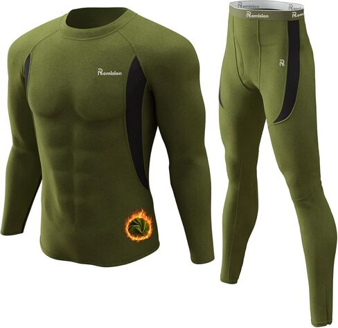 romision Thermal Underwear Long Johns for Men Fleece Lined Base Layer Cold Weather Hunting Gear Bottom and Top Set in Saudi Arabia