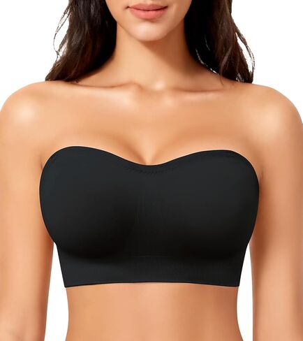 Strapless Bras for Women, Wireless Push Up Bandeau Bra, Seamless Padded Anti-Slip Tube Top Everyday Bralette in Kuwait