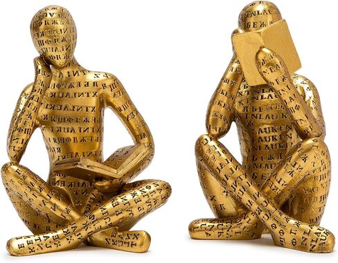 Bookshelf Decor Pulp Reading Thinker Sculpture, Abstract Art Statue Ornaments, Set of 2 Modern Aesthetic Figurine Home Decor Accents for Office Living Room Bedroom Shelf Coffee Table Desk in Saudi Arabia