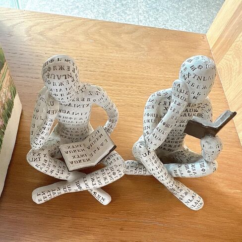Bookshelf Decor Pulp Reading Thinker Sculpture, Abstract Art Statue Ornaments, Set of 2 Modern Aesthetic Figurine Home Decor Accents for Office Living Room Bedroom Shelf Coffee Table Desk in Saudi Arabia