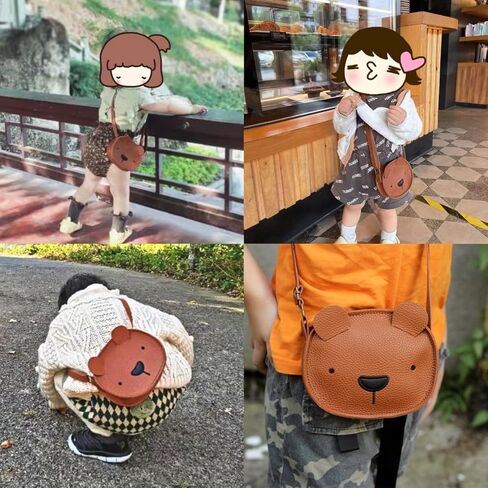 Suillty Cute Little Girls Purses and Handbags Cartoon Leather Bear Mini Coin Purse Toddler Boys Girls Wallet Crossbody Bag in Saudi Arabia