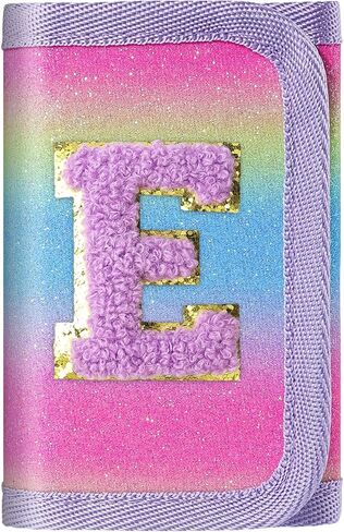 sundee Kids Wallet with Initial Personalized Letter Novelty Wallet Coin Pocket Birthday Gifts for Girls Teen Purple-E in Saudi Arabia