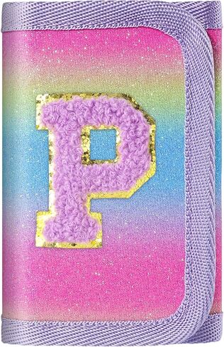 sundee Kids Wallet with Initial Personalized Letter Novelty Wallet Coin Pocket Birthday Gifts for Girls Teen Purple-E in Saudi Arabia