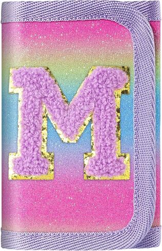 sundee Kids Wallet with Initial Personalized Letter Novelty Wallet Coin Pocket Birthday Gifts for Girls Teen Purple-E in Saudi Arabia
