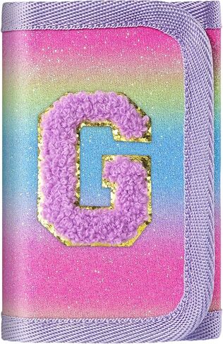 sundee Kids Wallet with Initial Personalized Letter Novelty Wallet Coin Pocket Birthday Gifts for Girls Teen Purple-E in Saudi Arabia