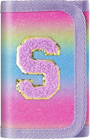 sundee Kids Wallet with Initial Personalized Letter Novelty Wallet Coin Pocket Birthday Gifts for Girls Teen Purple-E in Saudi Arabia