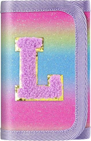 sundee Kids Wallet with Initial Personalized Letter Novelty Wallet Coin Pocket Birthday Gifts for Girls Teen Purple-E in Saudi Arabia