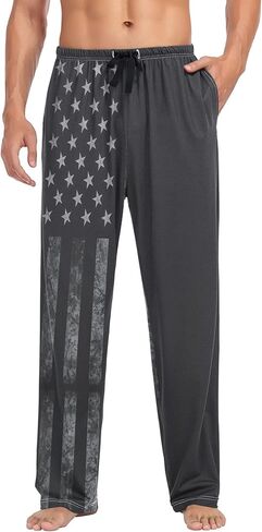 Wamika Men's Pajama Pants Hamburger Donut Blue Snacks Mens Pajamas Bottoms Soft Sleepwear Pjs Lounge Pants S in Saudi Arabia