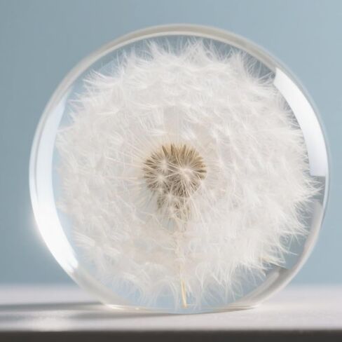 Collectible Real Dandelion Sphere, Glass & Resin, 3D Preserved Flower Paperweight, 2.56in, Birthday/Wedding/Valentine’s Day Gifts in Saudi Arabia