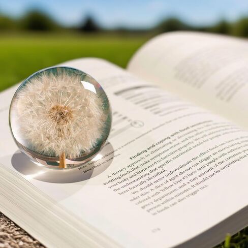 Collectible Real Dandelion Sphere, Glass & Resin, 3D Preserved Flower Paperweight, 2.56in, Birthday/Wedding/Valentine’s Day Gifts in Saudi Arabia