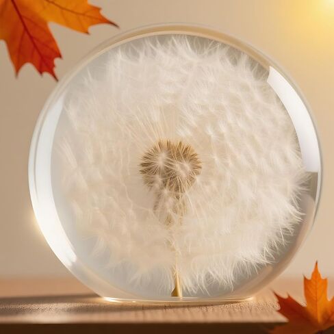 Collectible Real Dandelion Sphere, Glass & Resin, 3D Preserved Flower Paperweight, 2.56in, Birthday/Wedding/Valentine’s Day Gifts in Saudi Arabia
