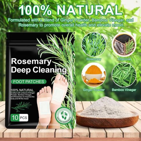 Rosemary Deep Cleansing Foot Patches - Natural Adhesive Care Pads for Deep Cleansing, Relaxation, Tension Relief, Restful Night & Foot Health (20 Pcs) in Saudi Arabia
