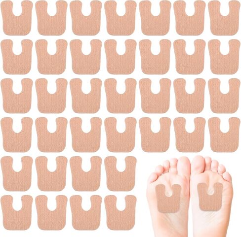 36 Pieces U-Shaped Felt Callus Pads, Pain Relief Adhesive Corn Pads, Soft Foot Cushion Protect from Rubbing on Shoes, Callus Cushions for Bottom Side of Foot and Heel for Women and Men in Saudi Arabia